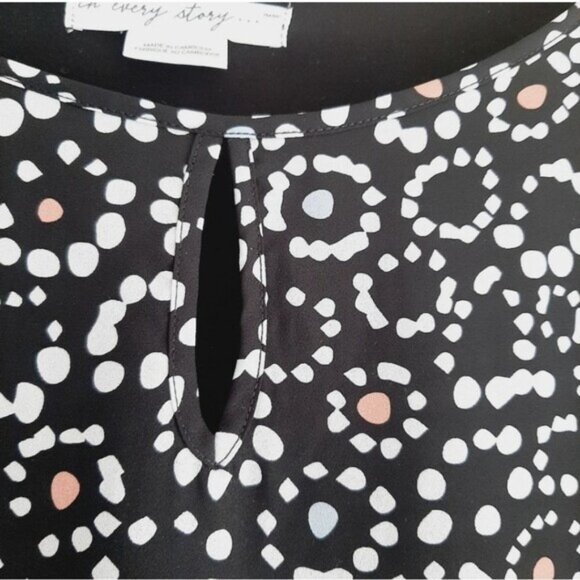IN EVERY STORY Penningtons Floral Abstract Light Blouse Drop Shoulder Top Sz 2XL - Picture 6 of 11